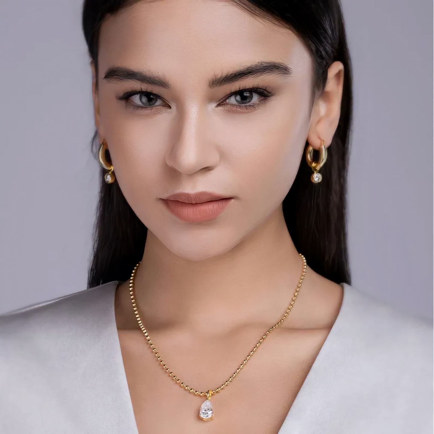 Pear-Cut Moissanite Necklace
