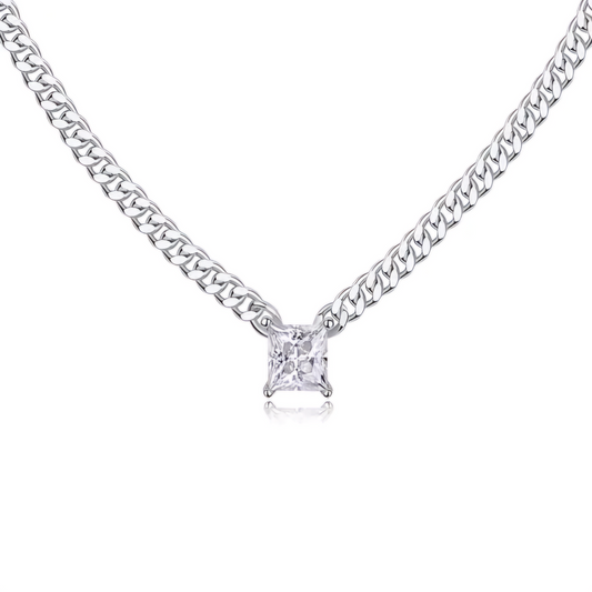 Princess-Cut Moissanite Necklace