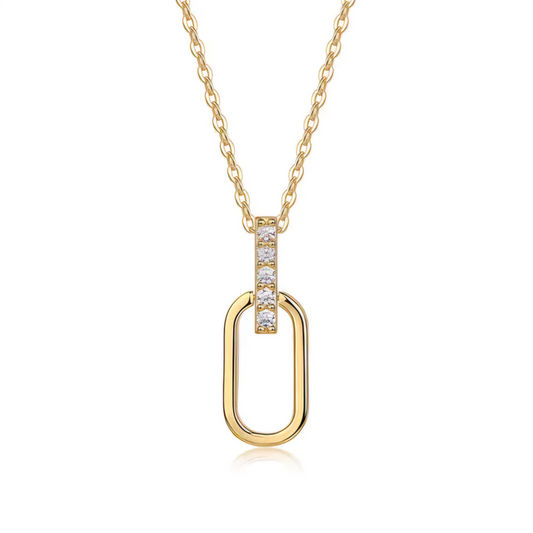 Moissanite Necklace with a Single Link
