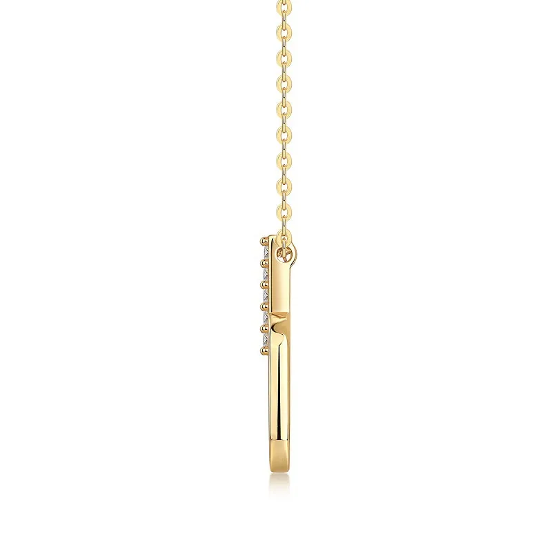 Moissanite Necklace with a Single Link
