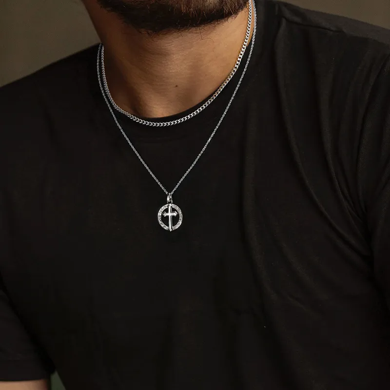 Men's Sterling Silver Crucifix Chain