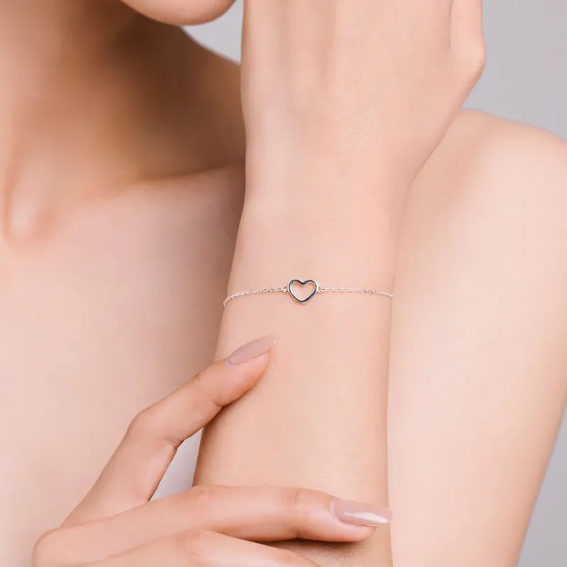 Sterling Silver Bracelet with Heart