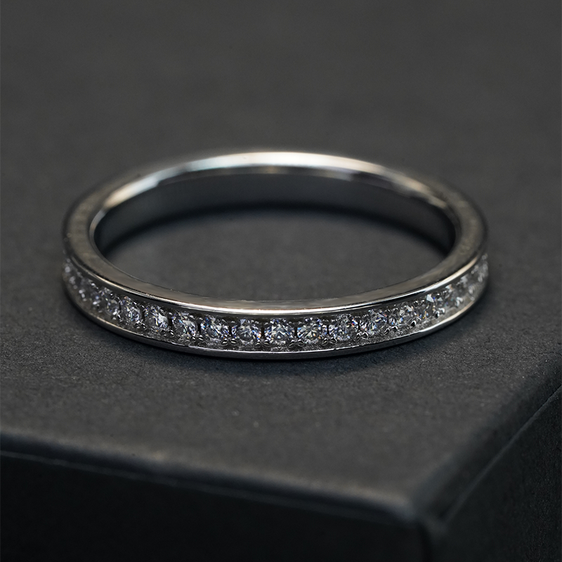 Moissanite Round-Cut Band Ring