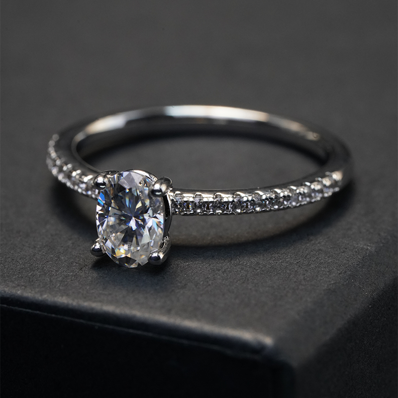 Oval-Cut Moissanite Ring