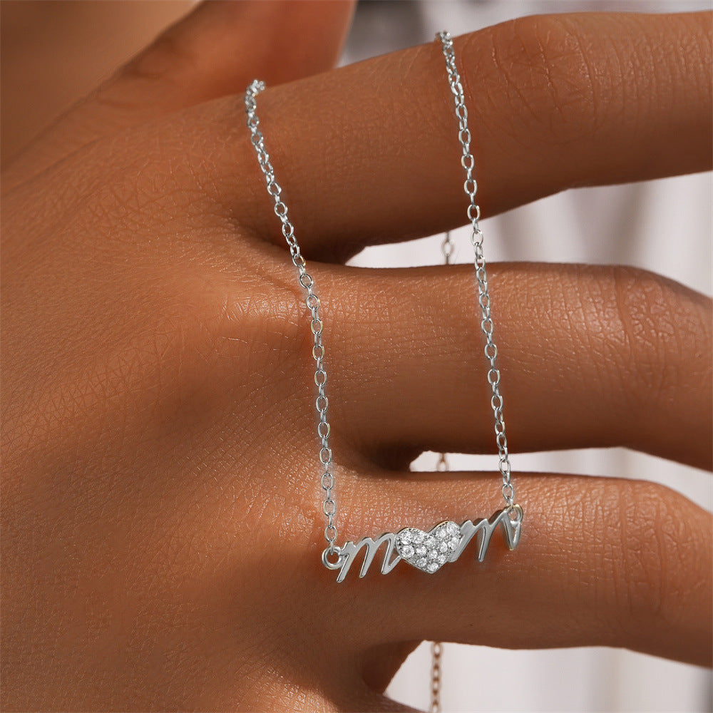 Sterling Silver Mom Necklace