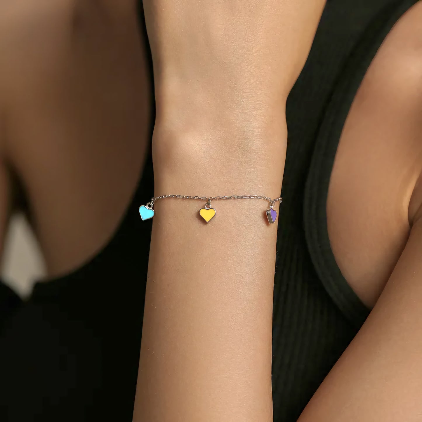 Rainbow Hearts Bracelets