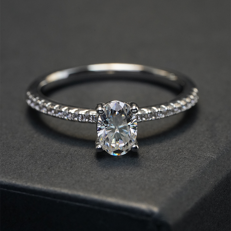 Oval-Cut Moissanite Ring