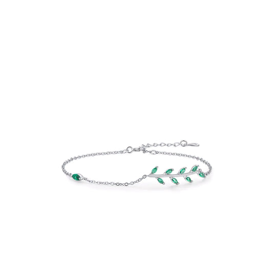 Elegant Emerald Bracelet in Sterling Silver