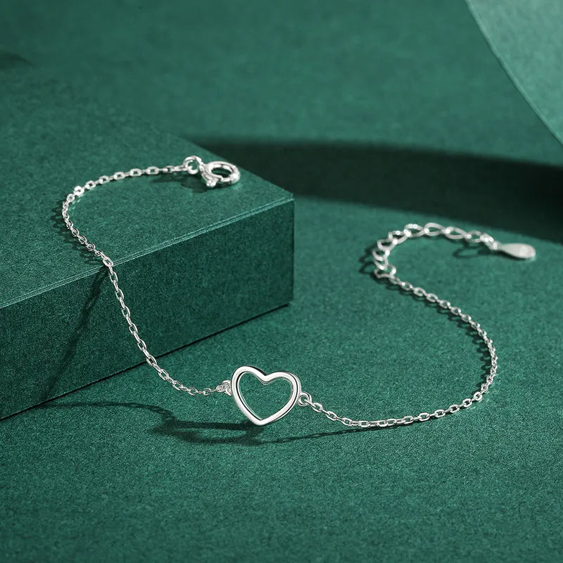 Sterling Silver Bracelet with Heart