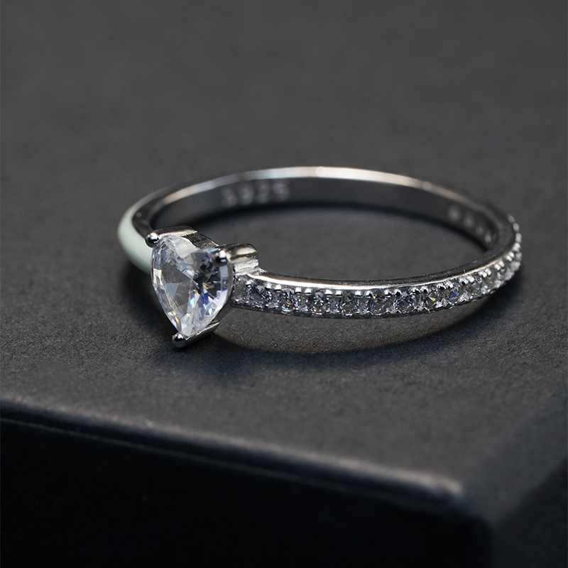 Blue Heart-Cut Ring