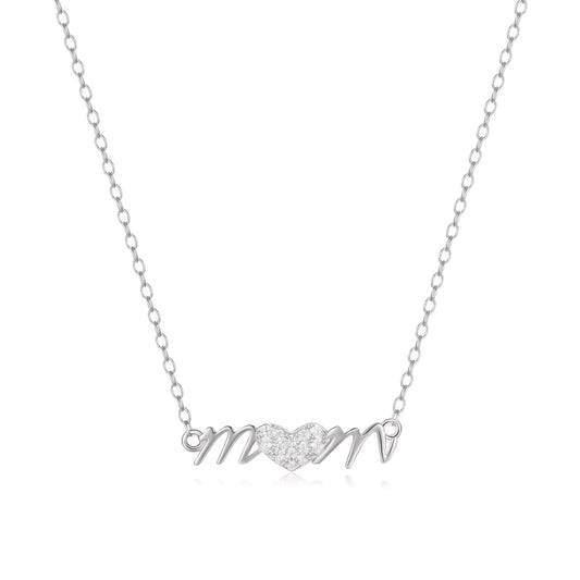 Sterling Silver Mom Necklace