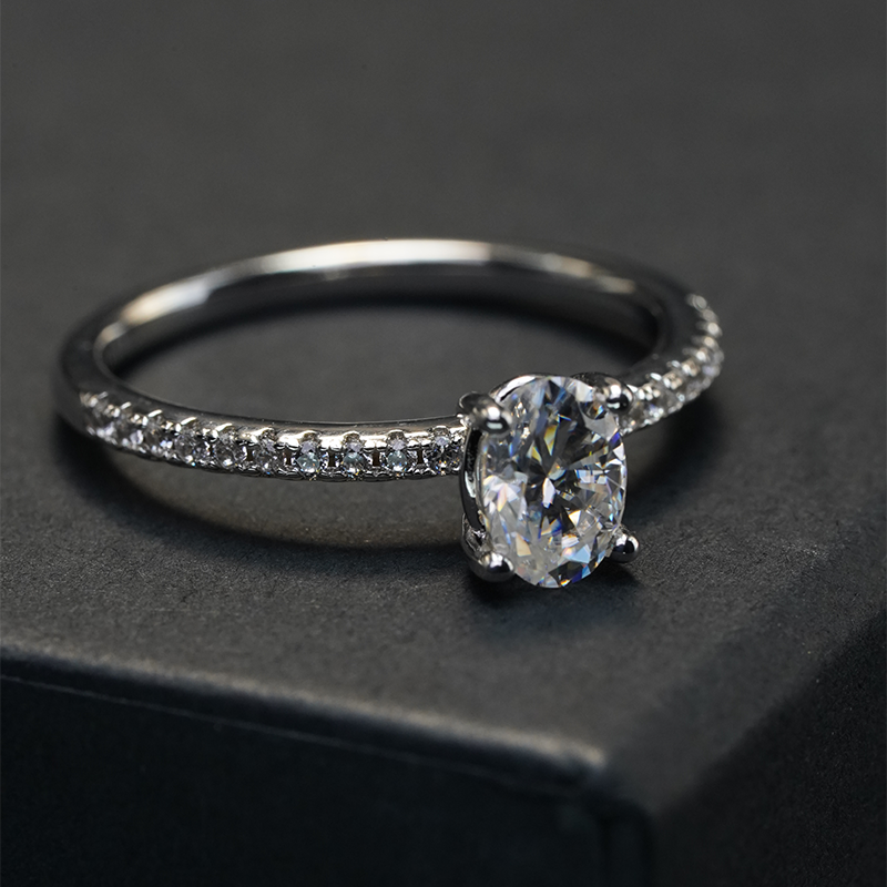 Oval-Cut Moissanite Ring