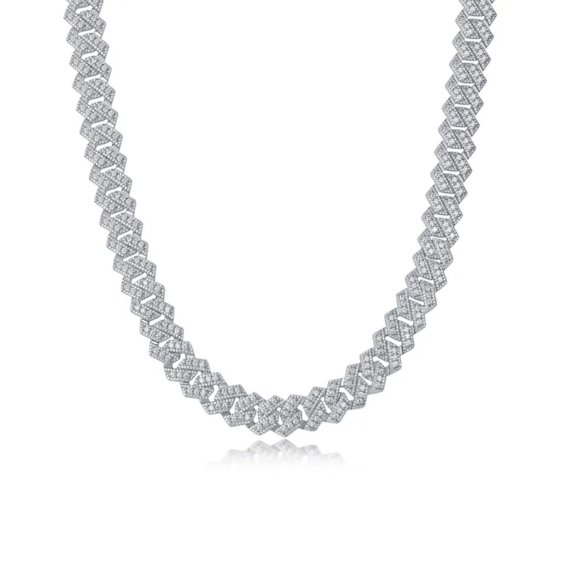 14mm Cuban Chain with Moissanite