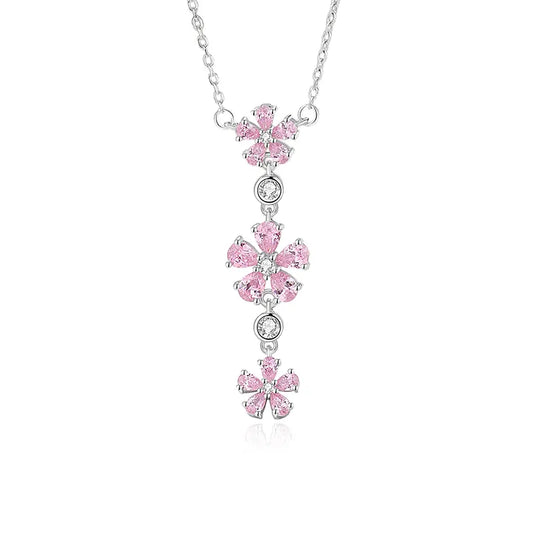 Silver Cherry Blossom Necklace