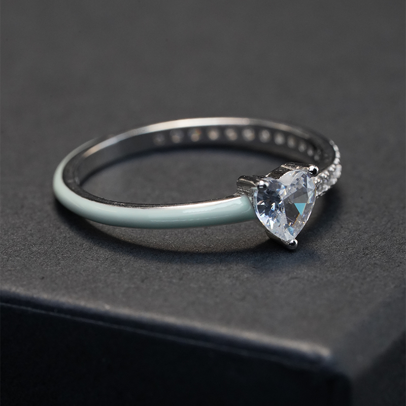 Blue Heart-Cut Ring